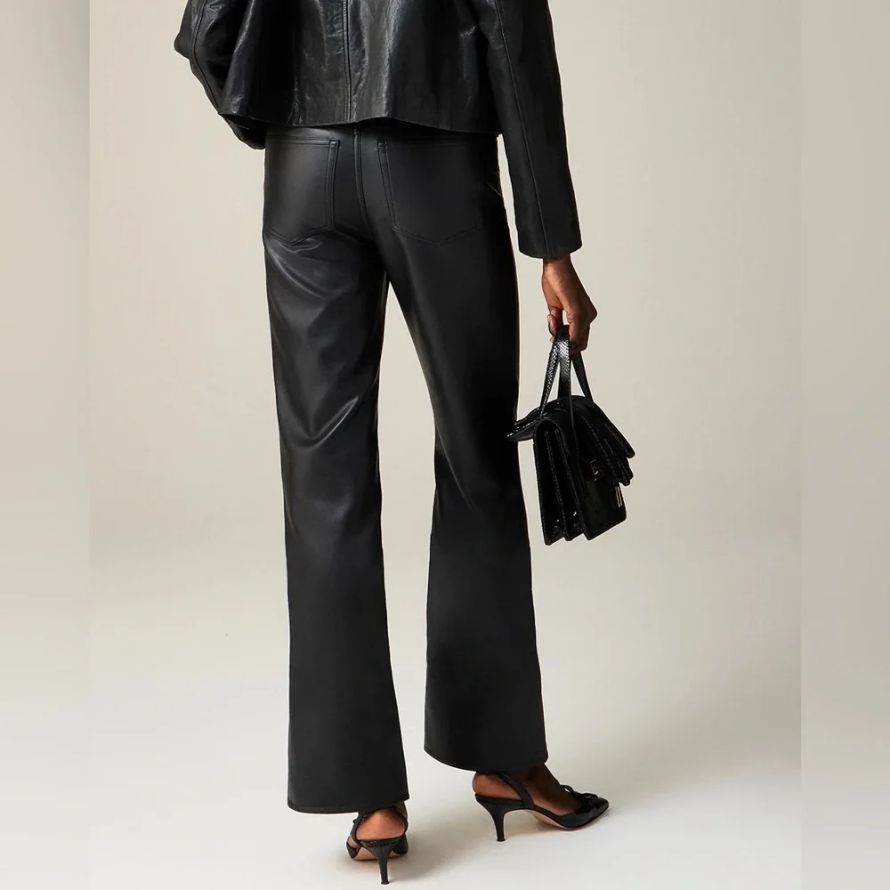 J.Crew Slim wide-leg pant in faux leather BU138